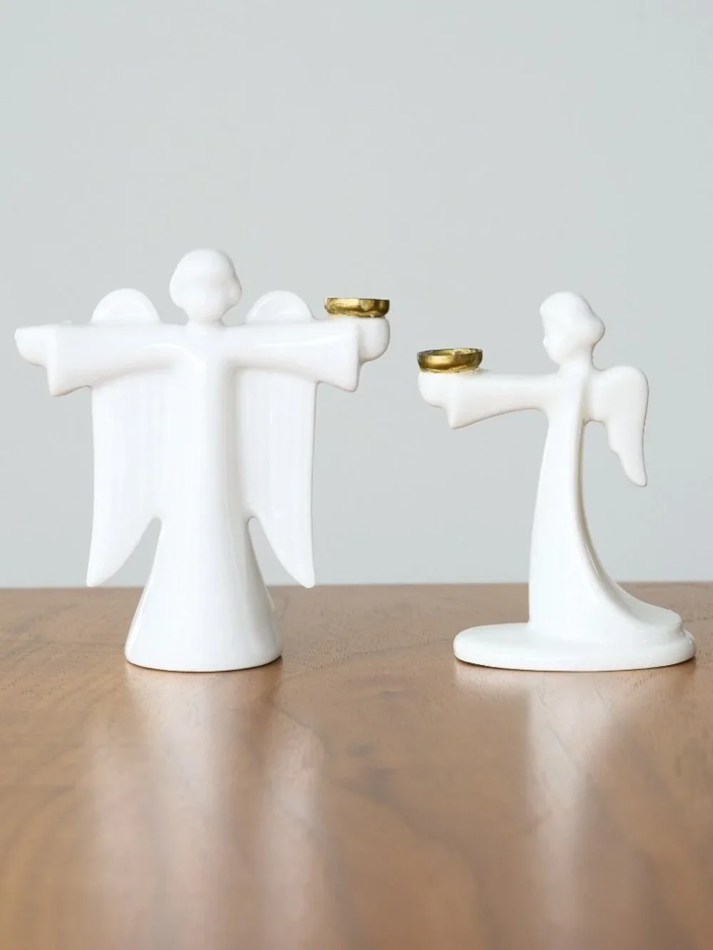 2 Vintage ROSENTHAL Angel Candle Holders White Porcelain MCM Germany READ